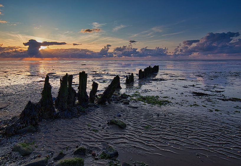 Sunset at the Wadden Sea by peterheinspictures