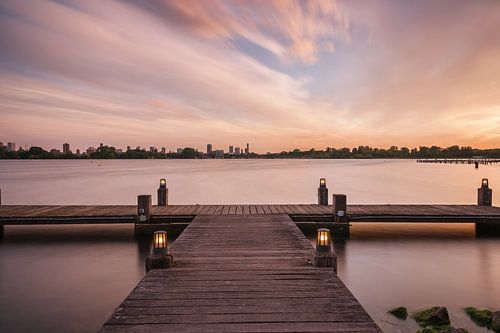 Zonsondergang aan de kralingse plas