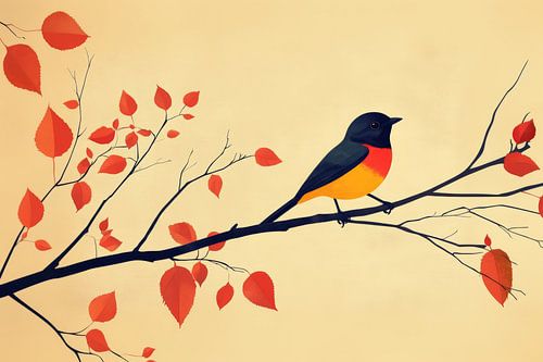 Vogel Rust in Herfstharmonie