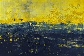 Gelb und Blau Abstrakte Landschaft von Ela Szczepaniak