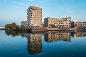 Blick auf die Holzhalbinsel in Rostock