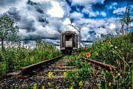 Eindstation - roest rust - oude trein - locomotief -klaproos van Sven Van Santvliet thumbnail