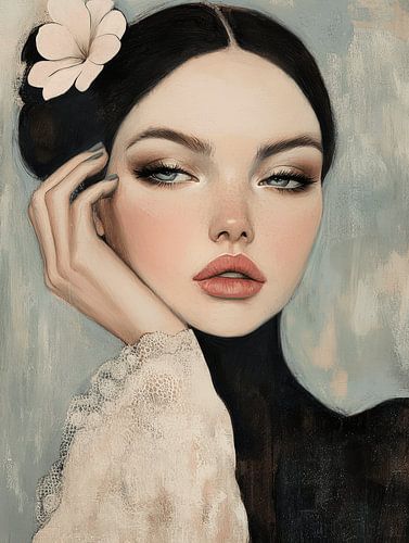 Modern en abstract portret, illustratie