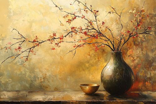 Vase à branches d'automne