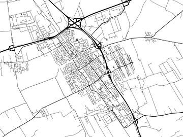 Kaart van Heerenveen in Zwart Wit van Map Art Studio