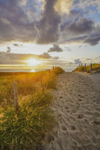 Het strand, de zee en de zon aan de Hollandse kust