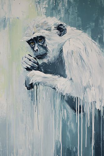 Aap in abstracte stijl