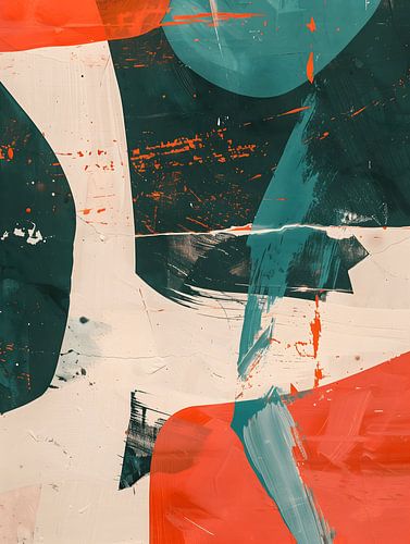 Modern Abstract Blauw Rood