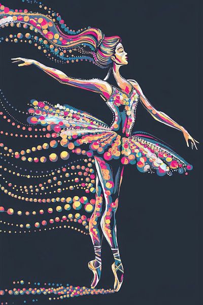 Illustration d'une ballerine colorée par Art & Soul Creations