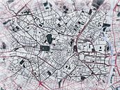Kaart van Montpellier centrum in de stijl 'White Winter' van Maporia thumbnail