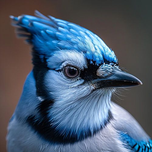 Close Up Portrait of a Blue Jay Bird