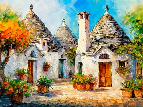 Authentische Trulli-Häuschen in Apulien, Italien