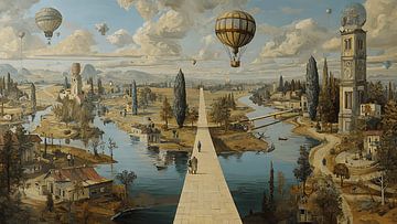 Dreamscape Landscape in Oil Illustration by Aden Pink Studio