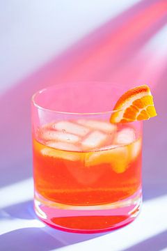 abstract oranje drankje van studio photoflash