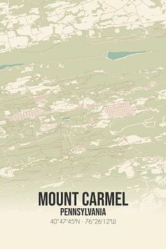 Vintage map of Mount Carmel (Pennsylvania), USA. by MyCityPoster