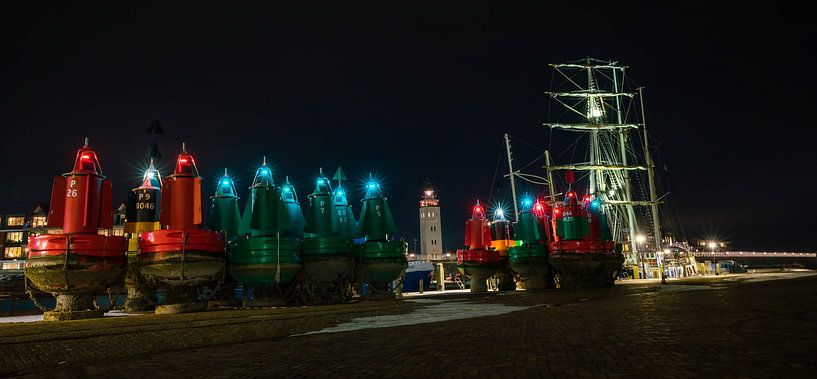 Harlingen Hafen bei Nacht von Jan Peter Nagel