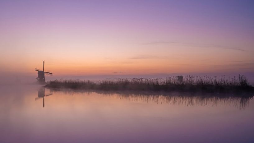 Dutch mill in morning fog by Bas & Esther Nature Phography