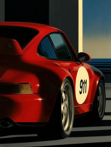 Porsche 911 Racing Car Schilderen van Frank Daske | Foto & Design