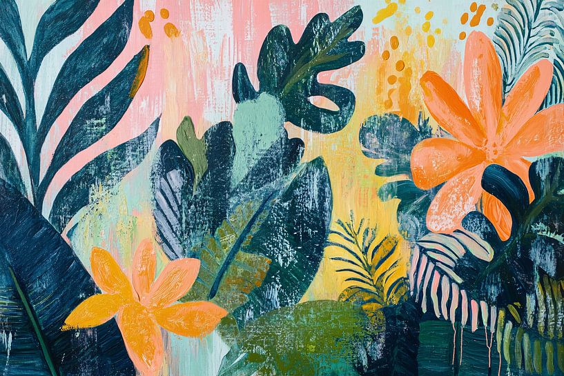 Colourful abstract plant design by Art & Soul Creations