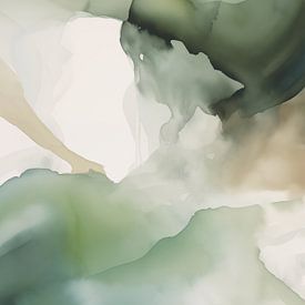 Peinture abstraite verte sur IamHome Studio