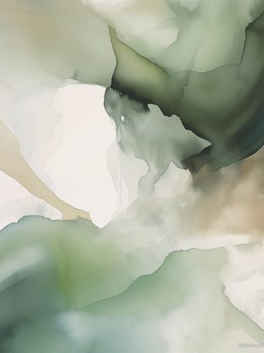 Peinture abstraite verte