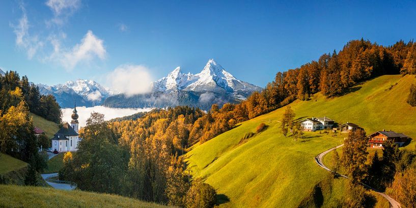 Watzmann with Maria Gern church by Dieter Meyrl