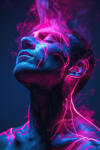 Very nice man in neon glow