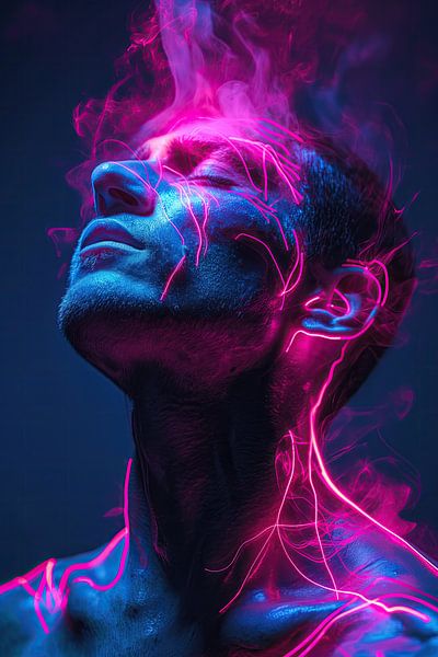 Very nice man in neon glow by Art Bizarre