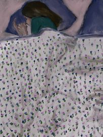 Frau im Blumenbeet von Osheensgallery