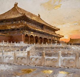 Forbidden City temple in Beijing, China by Johannas Art Creations