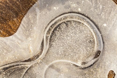 Icy horseshoe in the sand