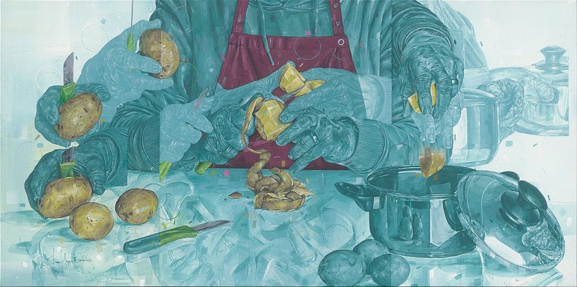 Kartoffeln schälen und malen von Jos Hoppenbrouwers Kunst