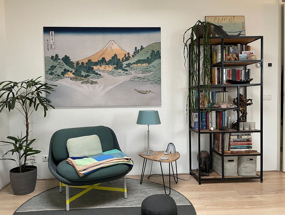 Katsushika Hokusai . The Surface of Lake Misaka in Kai Province 