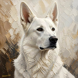 Weißer Schweizer Schäferhund 2 von Johannas Art Creations