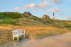 Sylt weiße Bank in Hörnum