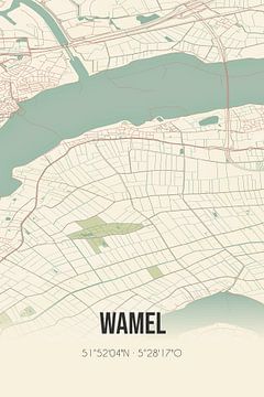Vintage landkaart van Wamel (Gelderland) van Rezona