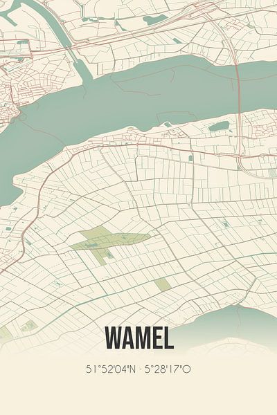 Vintage map of Wamel (Gelderland) by Prints of Place