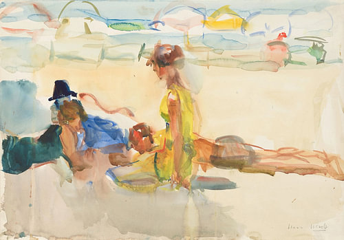 Figuren an einem sonnigen Strand in Italien, Isaac Israels