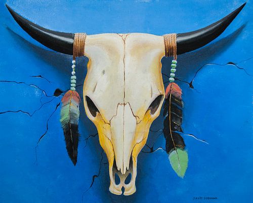 Stierschädel-Ölgemälde