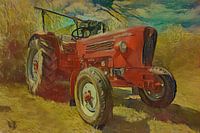 Tractor Güldner in Styl by van Gogh Nightcafe