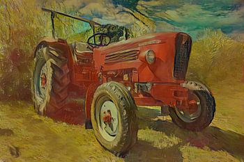 Tractor Güldner in Styl by van Gogh Nightcafe
