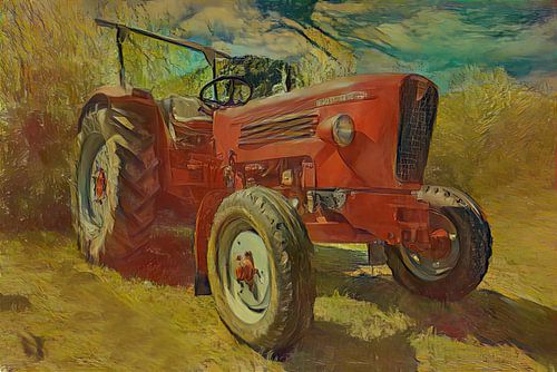 Tracteur Güldner dans le style de van Gogh Nightcafe