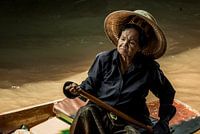 Elderly woman in floating market Chiang Mai