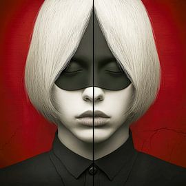 The red veil of silence by Klaus Tesching - Art-AI