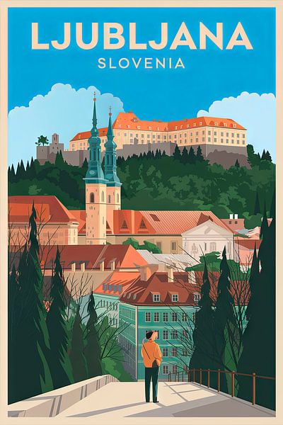 Ljubljana, Slovenia. by Poster Art Shop