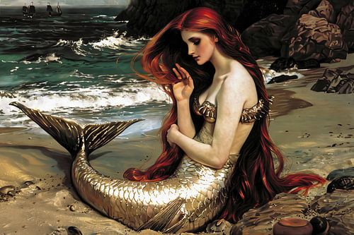 painterly portrait mermaid