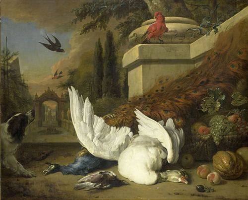 Jan Weenix, Een hond bij een dode gans en een pauw