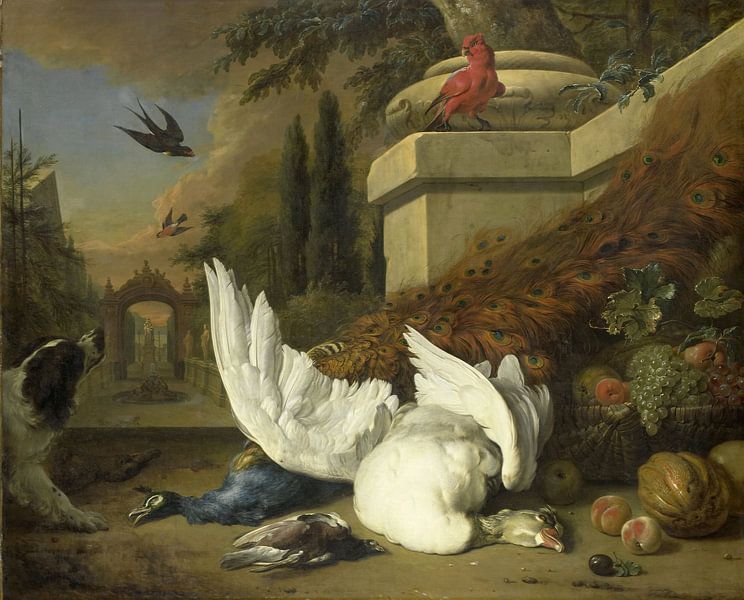 Jan Weenix, A dog near a dead goose and a peacock by Meesterlijcke Meesters