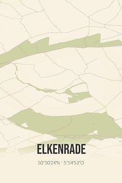 Vintage landkaart van Elkenrade (Limburg) van Rezona