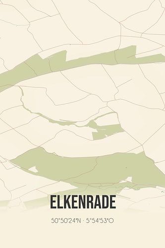 Vintage landkaart van Elkenrade (Limburg)